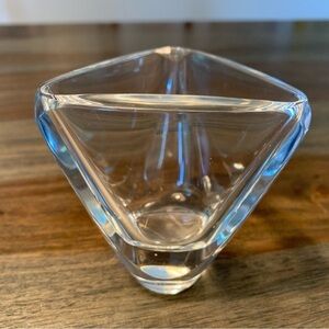 Val St-Lambert Triangle Vase Crystal Val Saint Lambert Made in Belgium Vintage